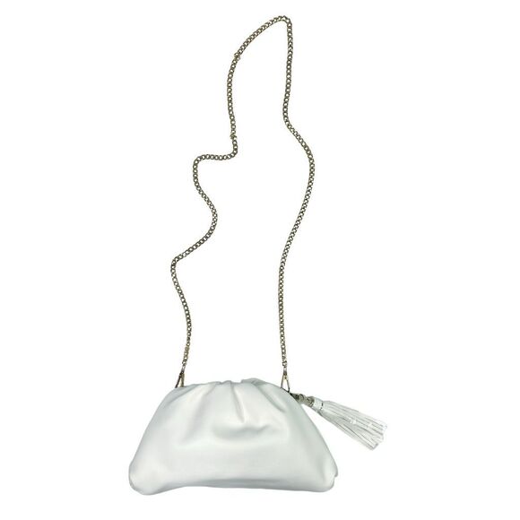 Understated Leather Crescent Clutch Crossbody Bag - 8.25” x 2.75” x 5” - Picture 3 of 3